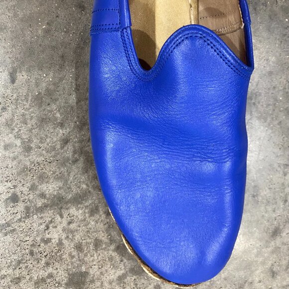 Rafik Handmade Turkish Leather Sabah Slip On Shoes Size 40 (Womens 9.5) Blue - Picture 2 of 6